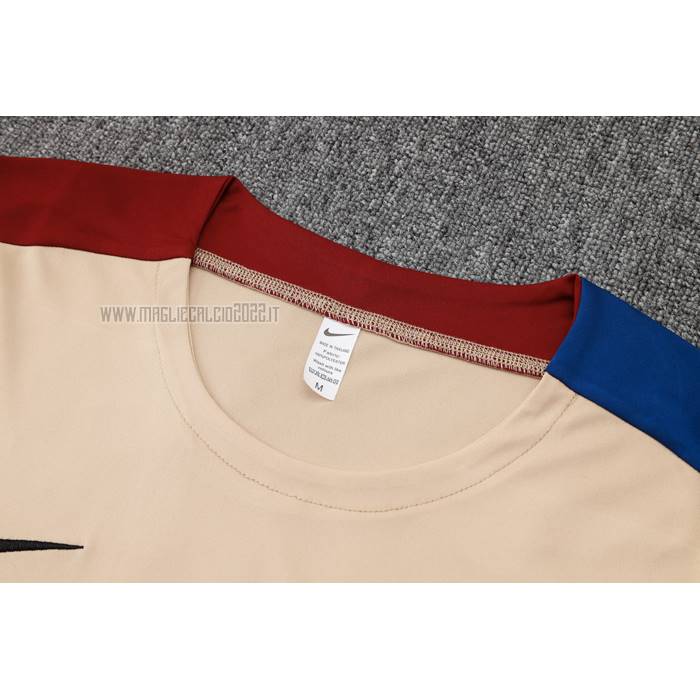 Tuta da Track del Barcellona Manga Corta 2024-2025 Giallo - Pantalon Corto